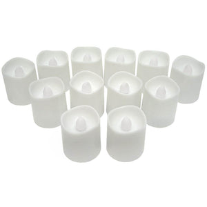 1.75" Battery Operated White Plastic Votive Candle LED (12 pack) 1