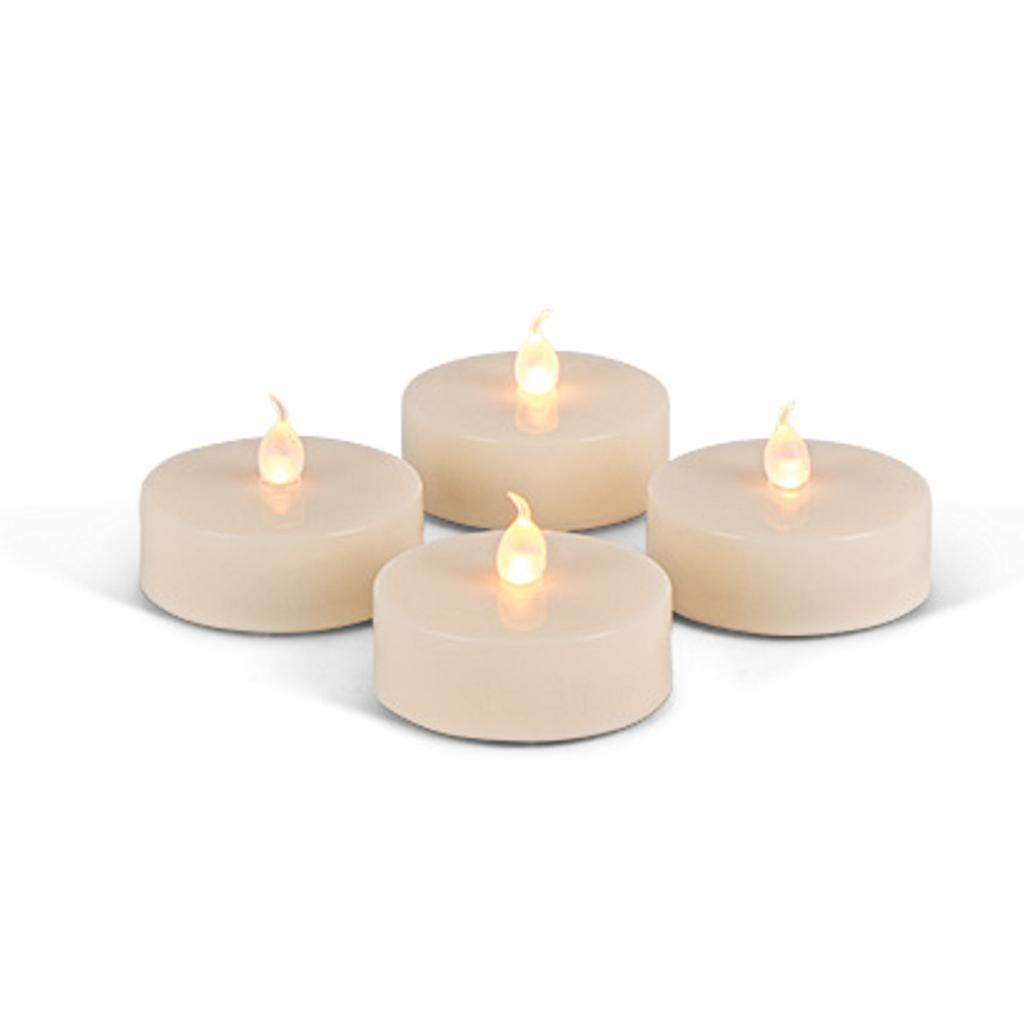 2.4" Bisque Battery Operated Jumbo LED Tealights with Timer (4 pack) 1