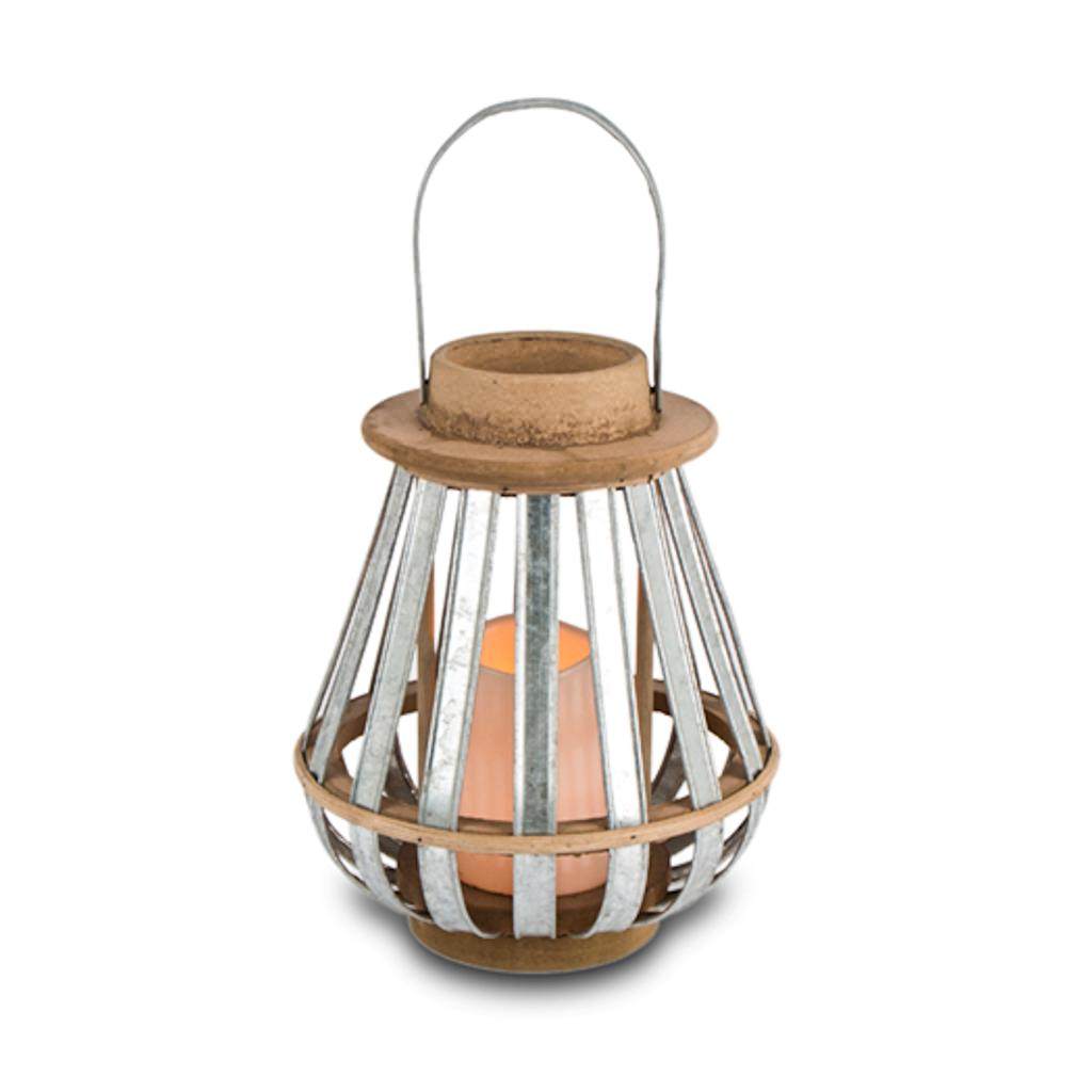 10.3" Cone Shaped Lantern Wavy Edge Battery Operated LED Candle with Timer 1