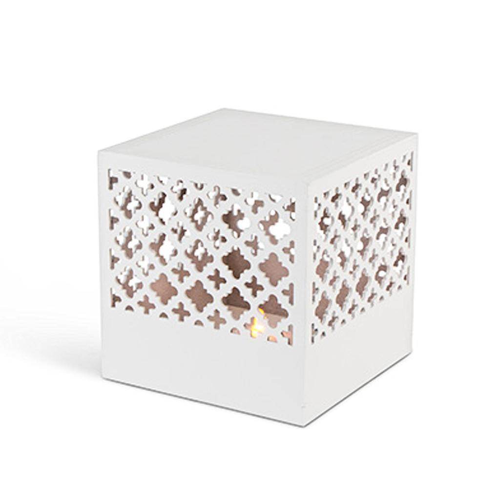 6" Square Wood Lantern Battery Operated LED Tea Light with Timer 1