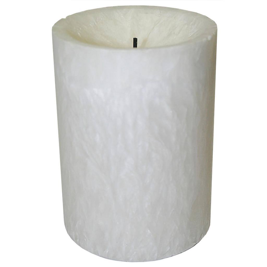 4" Bisque Ice Effect Straight Edge Battery Operated LED Wax Candle with Timer 1