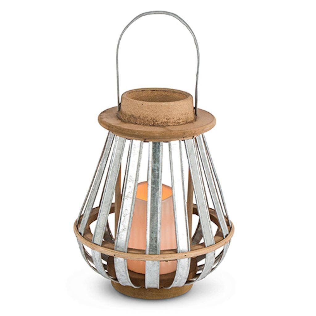 12.8" Cone Shaped Lantern Wavy Edge Battery Operated LED Candle with Timer 1