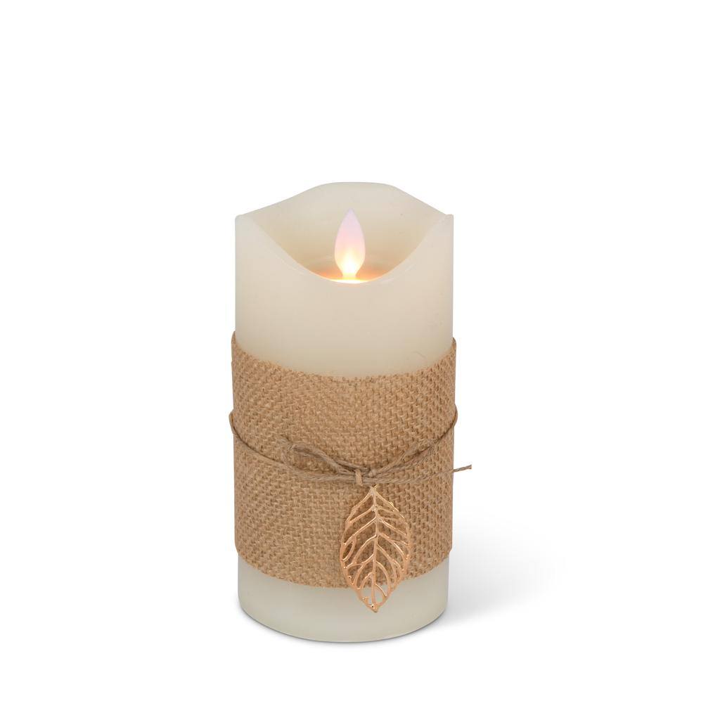 6" Bisque Wavy Edge Battery Operated LED Wax Candle Light with Timer 1