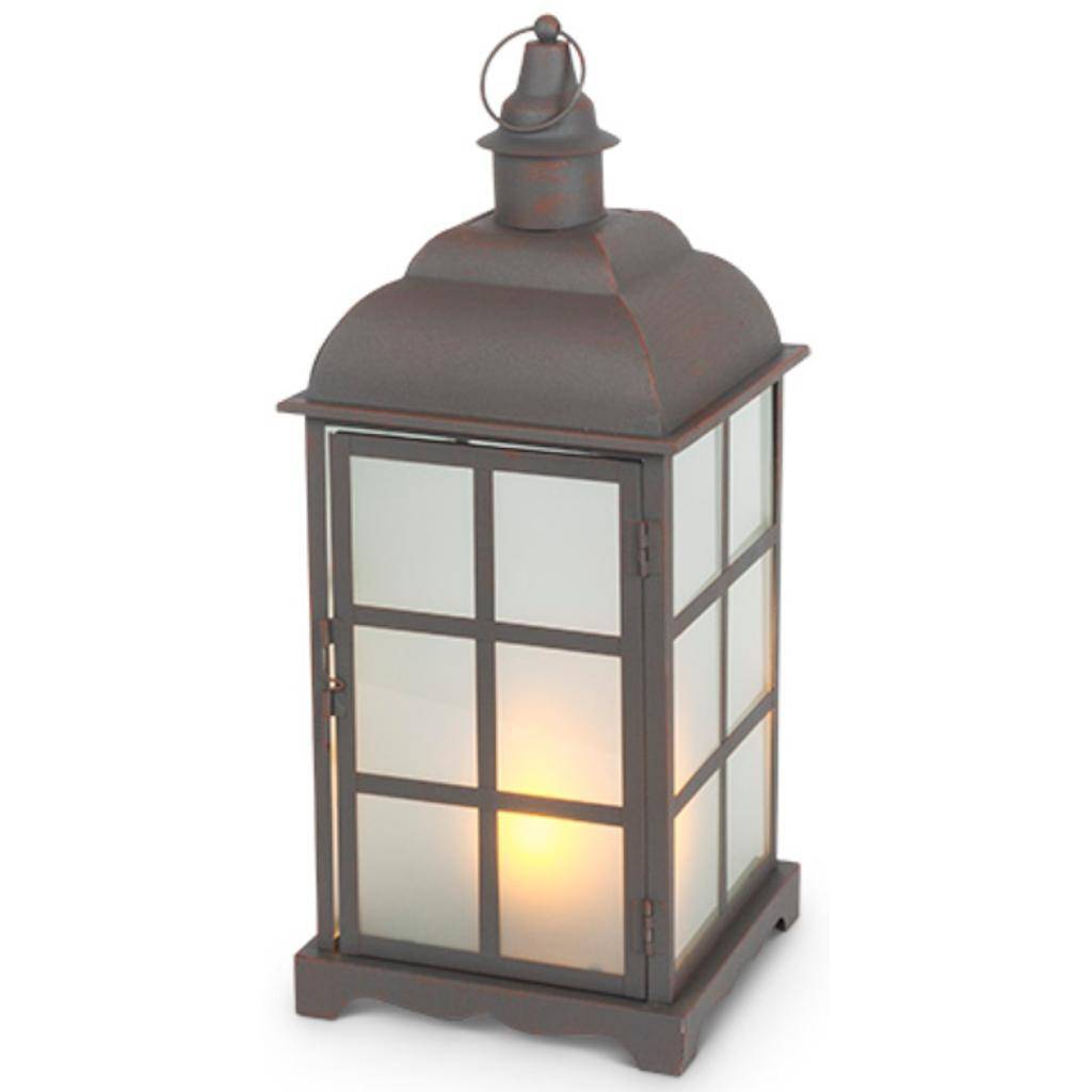18.5" 27 Light Metal Battery Operated LED Lantern with Timer 1