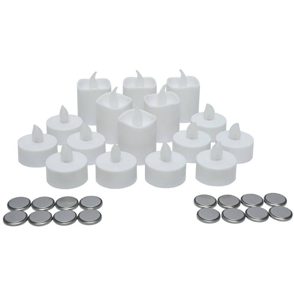 White Battery Operated LED Tea Light and Votive Set (16 pack) 1