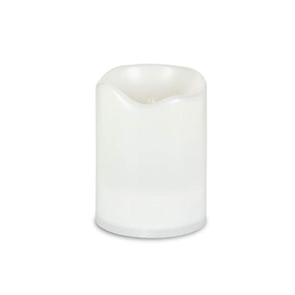 3" x 4" White Plastic Battery Operated LED Candle Light with Timer 1
