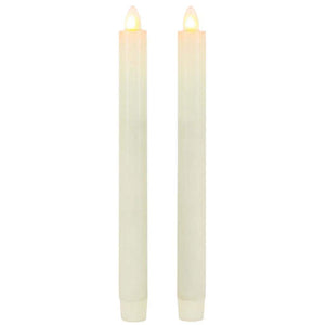 9.85" Bisque Aurora Flame Battery Operated Taper Candle Light (2 pack) 1