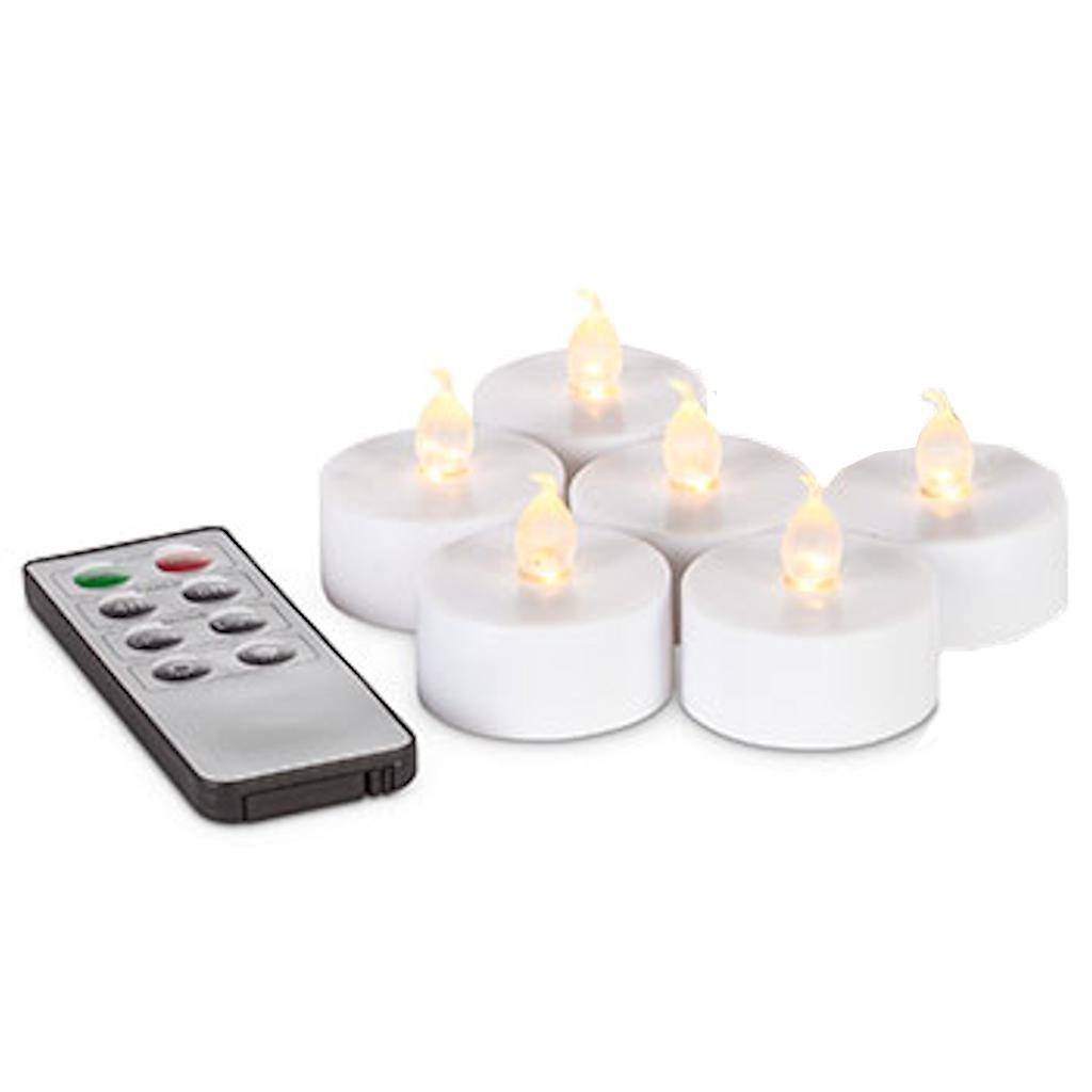 White Battery Operated LED Tea Light (6 pack) 1