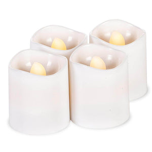 1.5" x 1.7" Everlasting Glow White Resin Battery Operated Votive Candle LED with Timer (4 pack) (Batteries Included) 1