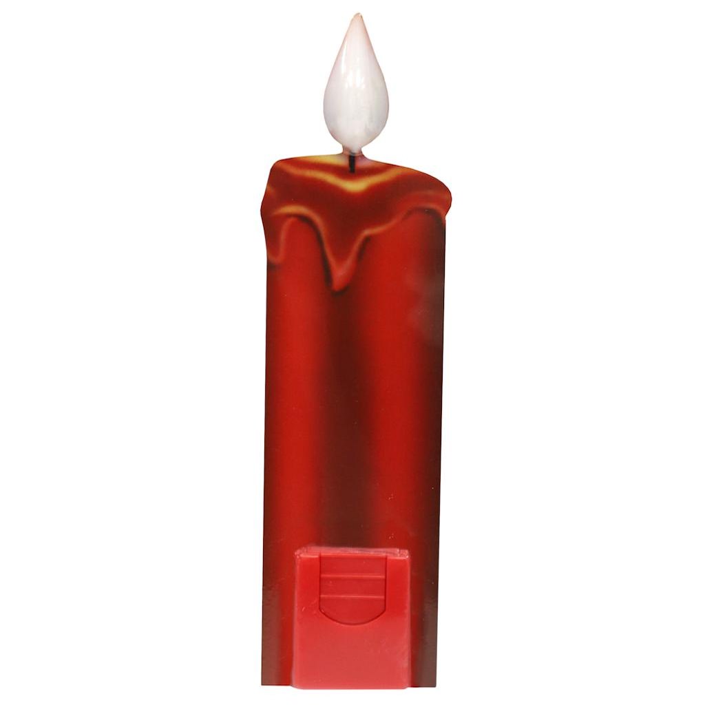 Red LED Battery Operated Window Cling Candle 1