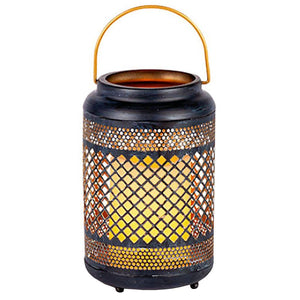 8" Metal Lantern Battery Operated Candle Light with Timer 1