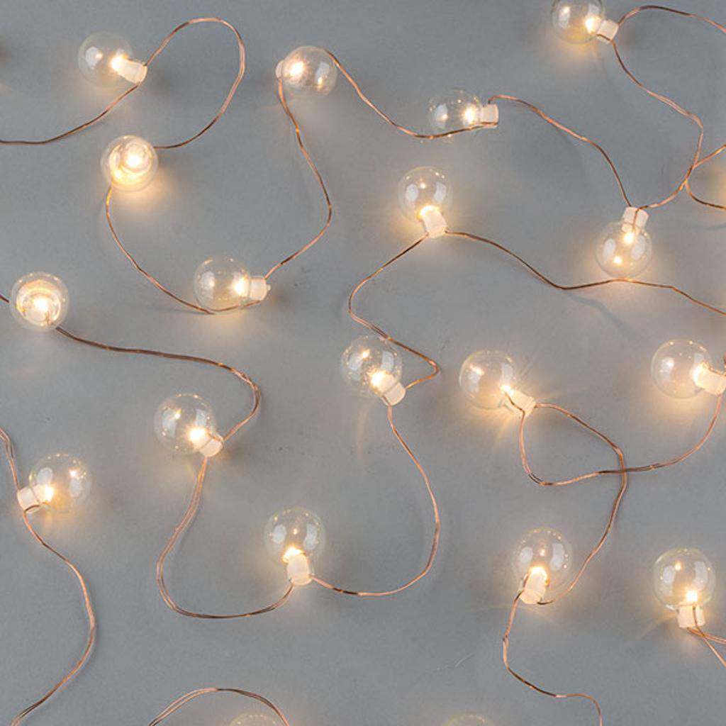 30 Light Copper Wire Warm White Battery Operated Indoor LED Micro Miniature String with Timer 1