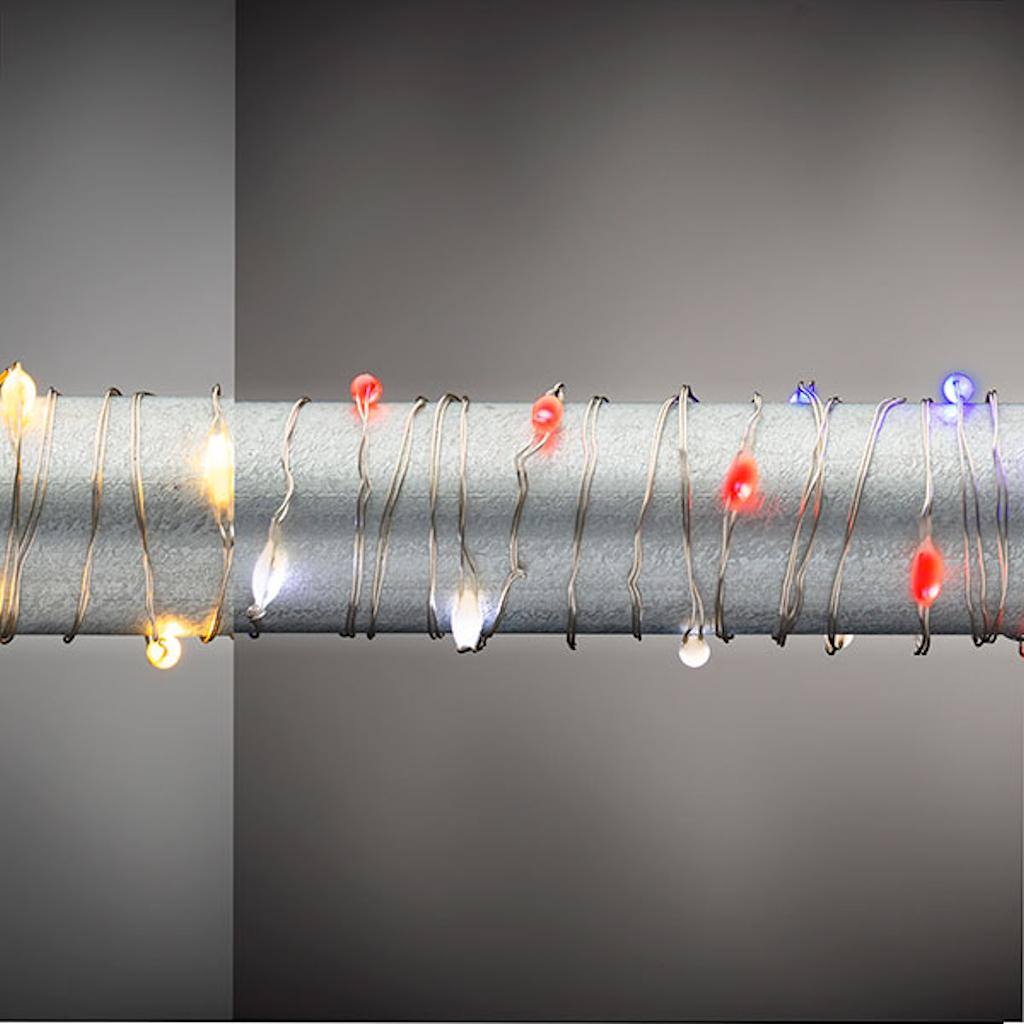 10' 30 Light Silver Wire Multi-Color Battery Operated Indoor LED Micro Miniature String with Timer 1