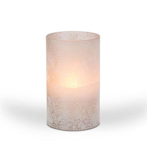 3.5" x 6" GrayFrosted Glass Outdoor Battery Operated Illumaflame LED Wax Candle Light with Timer 1