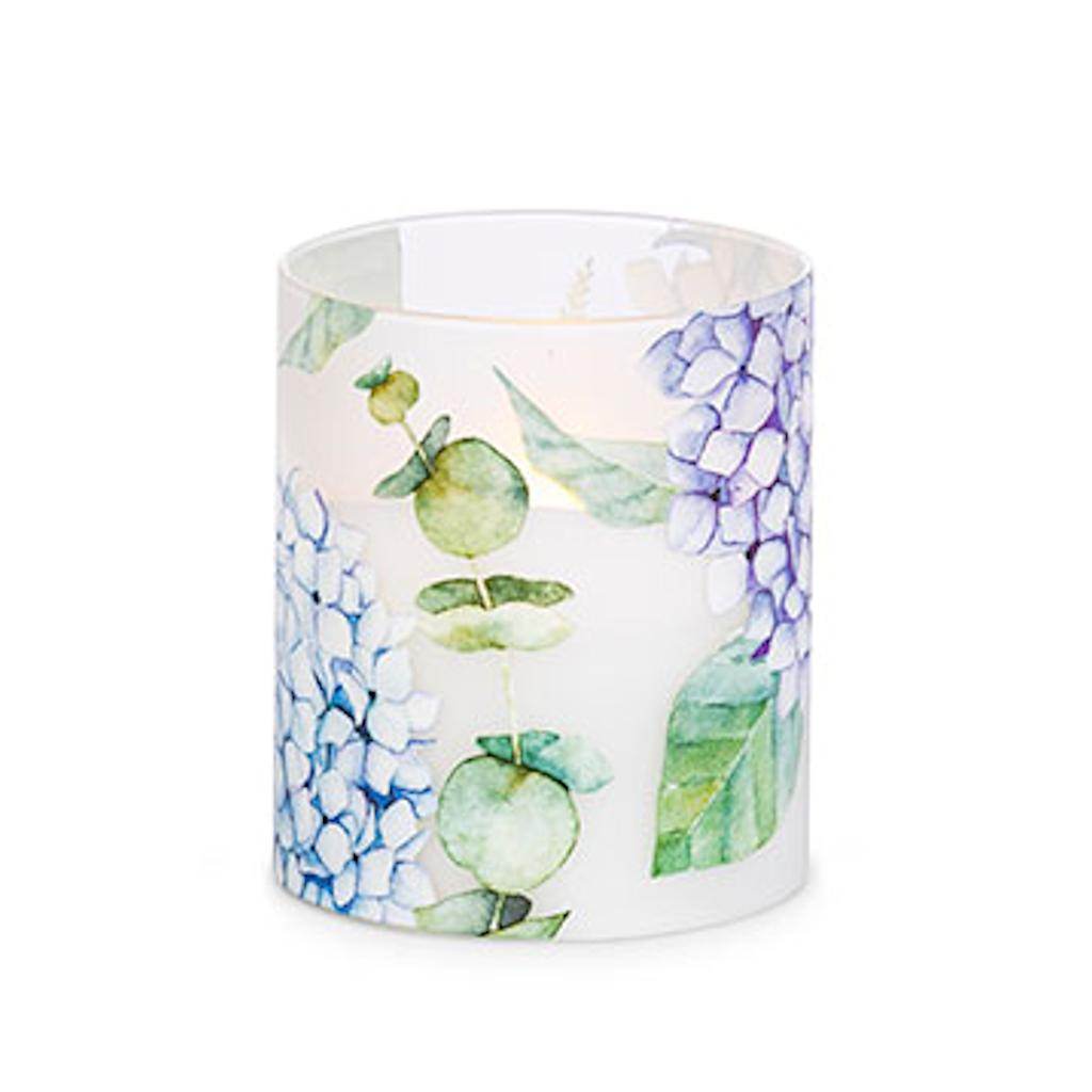 3.5" x 4" Floral Design Battery Operated Illumaflame LED Wax Candle Light with Timer 1