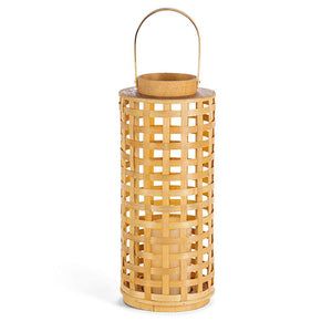 18.7" Bamboo Battery Operated LED Candle with Timer 1