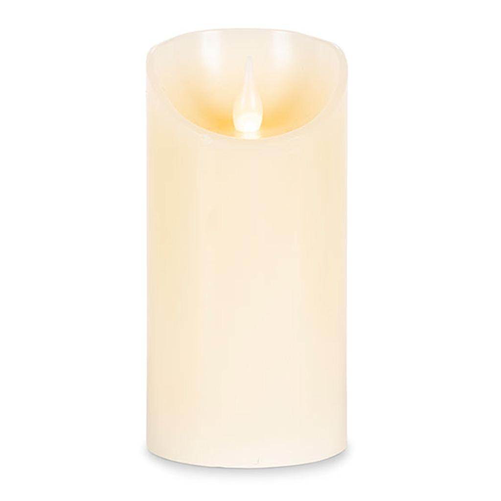 3" x 6" Bisque Wavy Edge Battery Operated LED Wax Candle Light with Timer 1