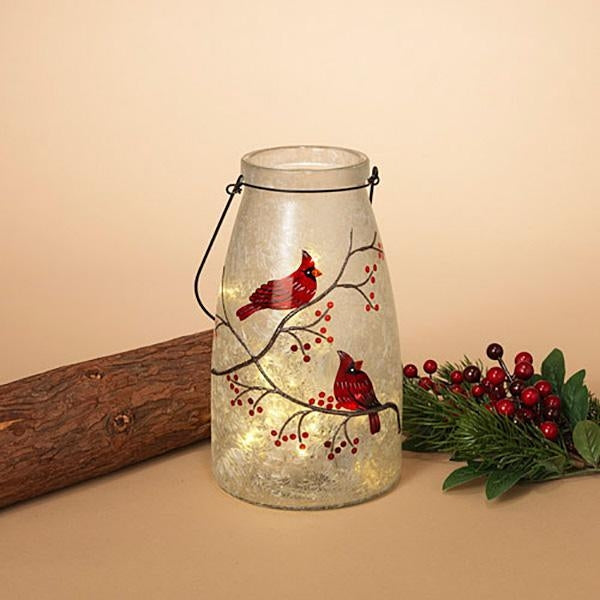 10" Cardinal Design Frosted Glass Jar 1