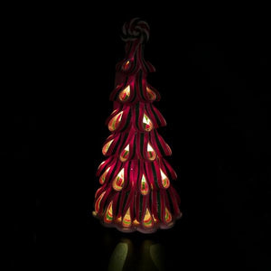 9.5" Lighted Clay Dough Battery Operated Holiday Candy Tree 2