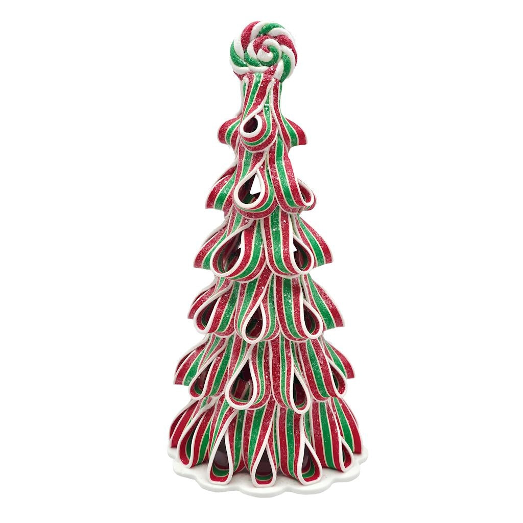9.5" Lighted Clay Dough Battery Operated Holiday Candy Tree 1