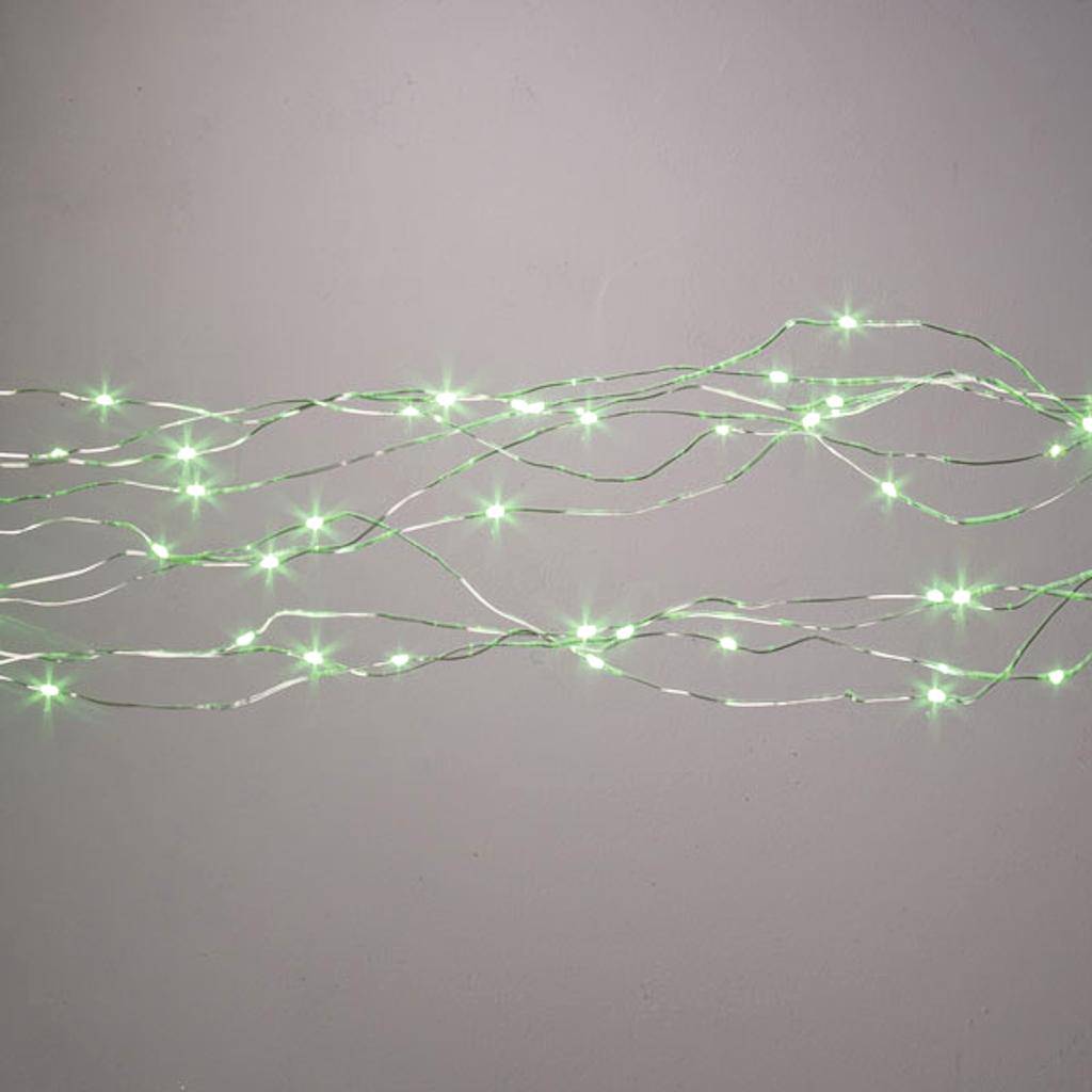 6' 120 Light Silver Wire Green Multi-Function Micro LED Spray 1