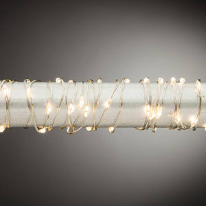 60 Light 10' Silver Wire Multi-Function Warm White Battery Operated LED Micro Miniature String with Timer 1