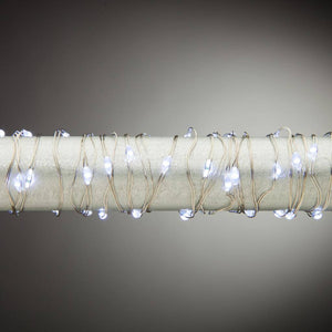60 Light 10' Silver Wire Multi-Function Cool White Battery Operated Outdoor LED Micro Miniature String with Timer 1