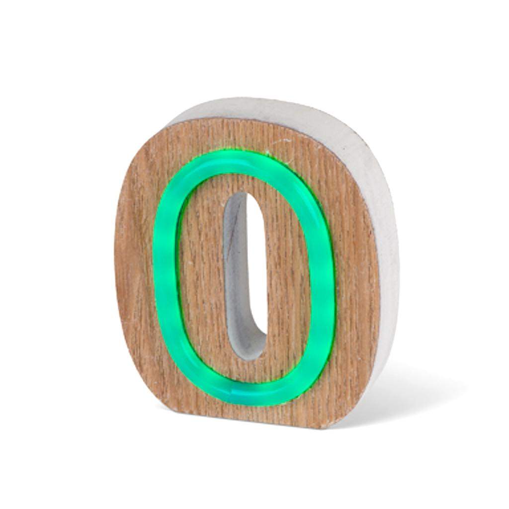 5" Battery Operated Green LED Tube Lighted Letter "o" 1