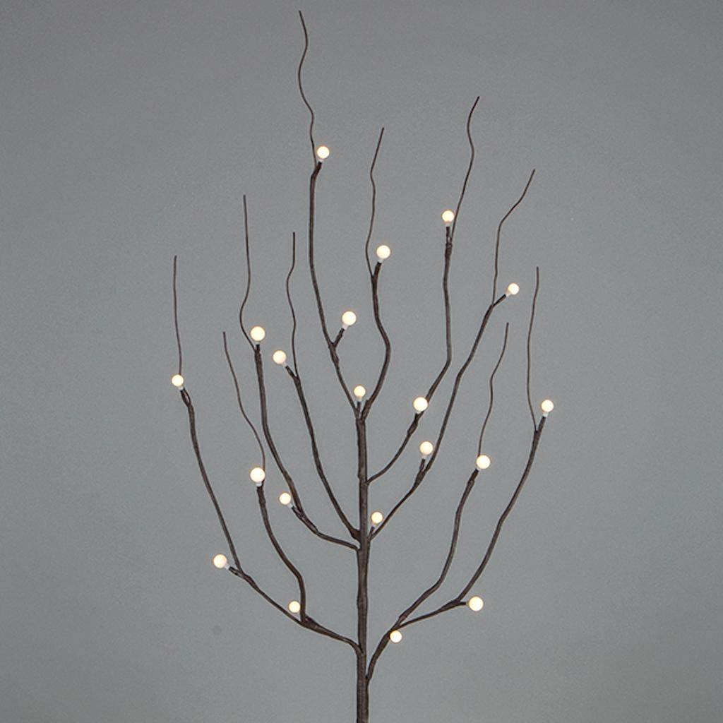39" Artificial Brown Wrapped City Lights Battery Operated LED Lighted Branch (20 Warm White Lights) (Convertible to Electric with Adapter) 1