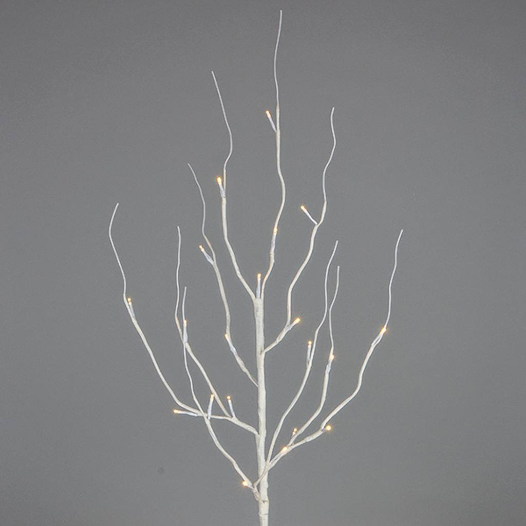 39" Artificial White Wrapped Battery Operated LED Lighted Branch (20 Warm White Lights) (Convertible to Electric with Adapter) 1