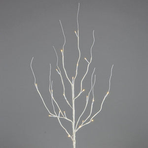 39" Artificial White Wrapped Battery Operated LED Lighted Branch (20 Warm White Lights) (Convertible to Electric with Adapter) 1