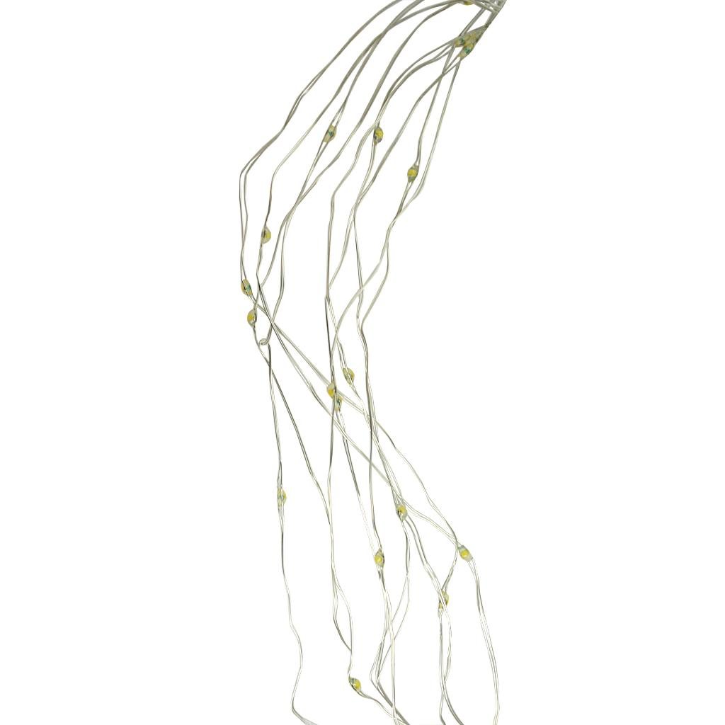200 Light 6' Silver Wire Warm White Electric LED Micro Miniature String 1