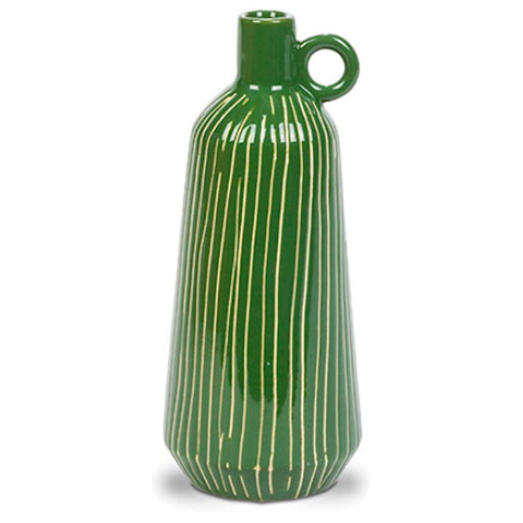 9.8" Green Stoneware Vase 1