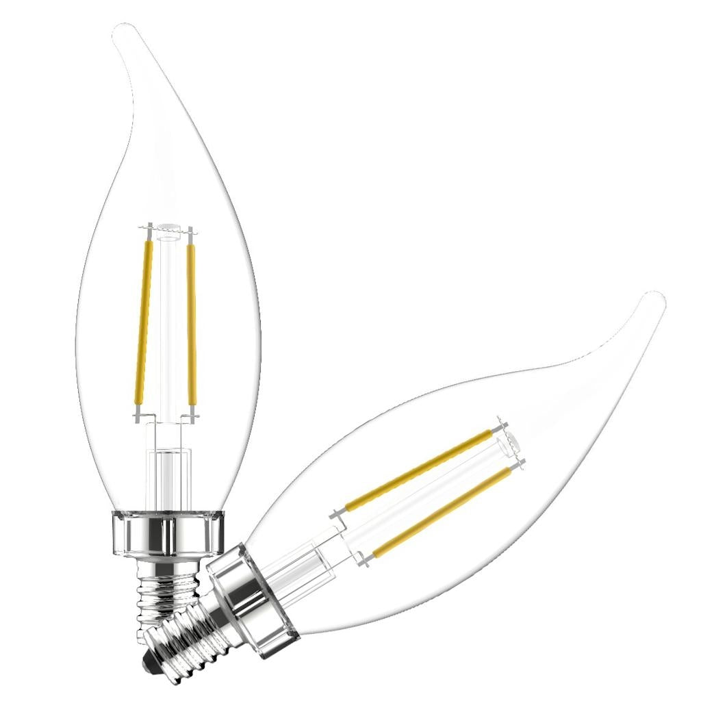 2.5 watt 120 volt CA Candelabra Screw Base 2700K Warm White Dimmable LEDs 1