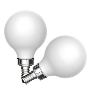 4 watt 120 volt G16 Candelabra Screw Base 2700K Warm White Frosted Glass Dimmable LED (2 Pack) 1