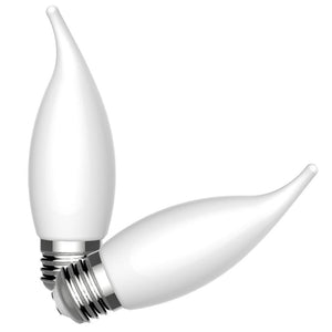 2.5 watt 120 volt Medium Screw Base 2700K Warm White CA Style Frosted Dimmable LEDs 1