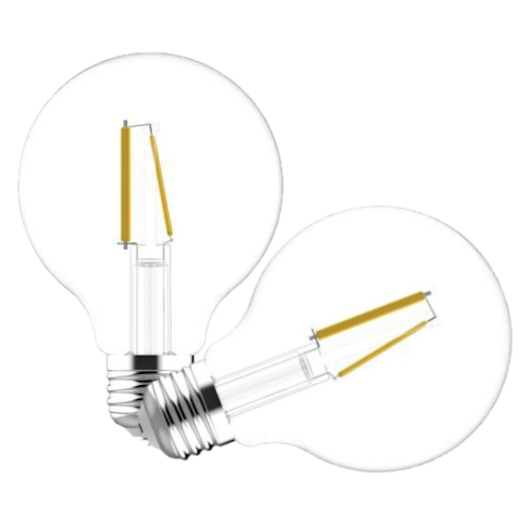 4 watt 120 volt G25 Medium Screw Base 2700K Warm White Glass Dimmable LED (2 Pack) 1