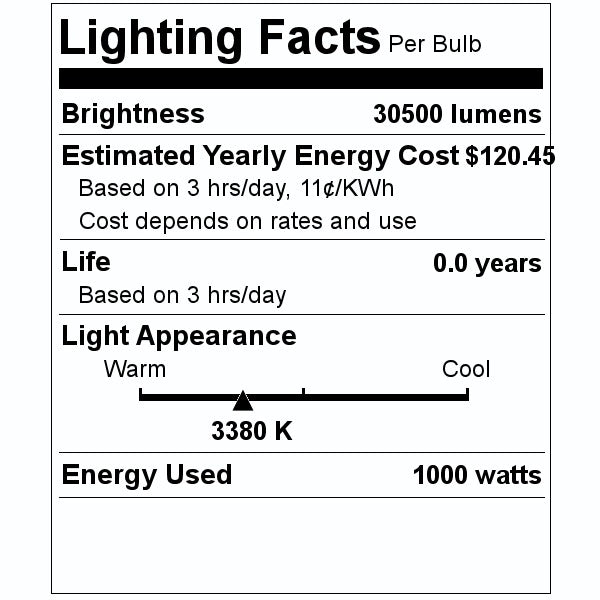 1,000 watt 120 volt T12 #DFK 2