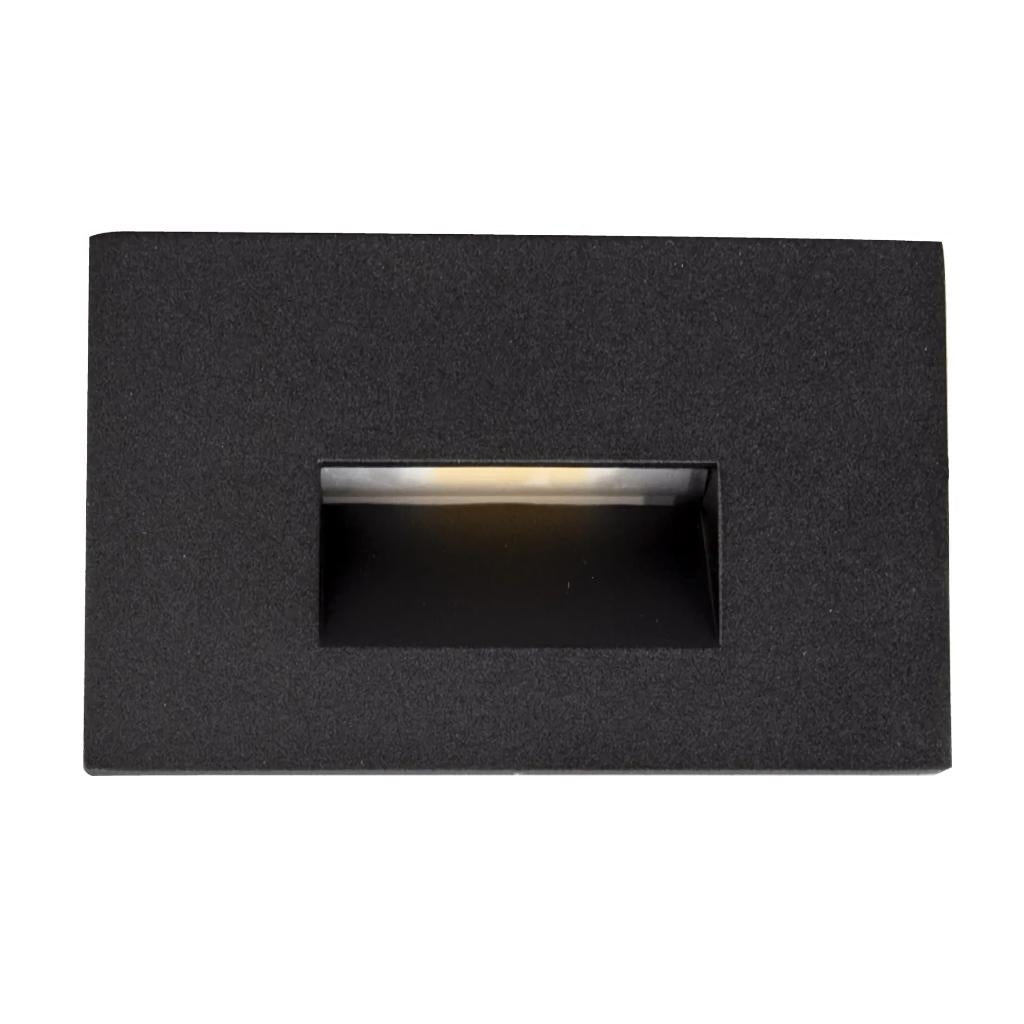 2 watt 120 volt 3000K Horizontal Scoop Black Finish Dimmable LED Step Light 1
