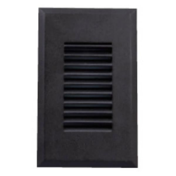 2 watt 120 volt 3000K Vertical Louvered Black Finish Dimmable LED Step Light 1