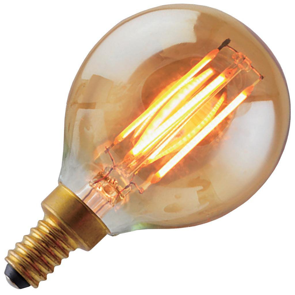4 watt 120 volt G16.5 Candelabra Screw Base 2000K Warm White Amber Dimmable LED 1