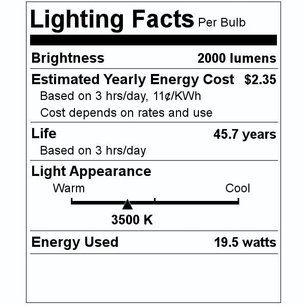 19.5 watt 120/277 volt PAR38 Medium Screw Base 3500K Dimmable LED 2