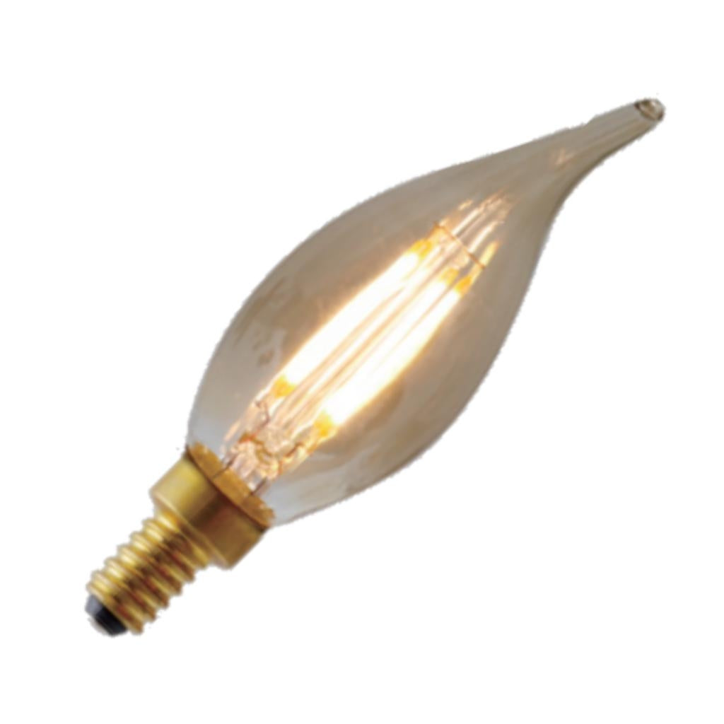 3.3 watt 120 volt BA11 Candelabra Screw Base 2000K Warm White Amber LED Light Bulb 1
