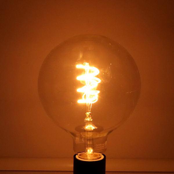 4.5 watt 120 volt G40 Medium Screw Base 2100K Warm White Clear Dimmable LED 3