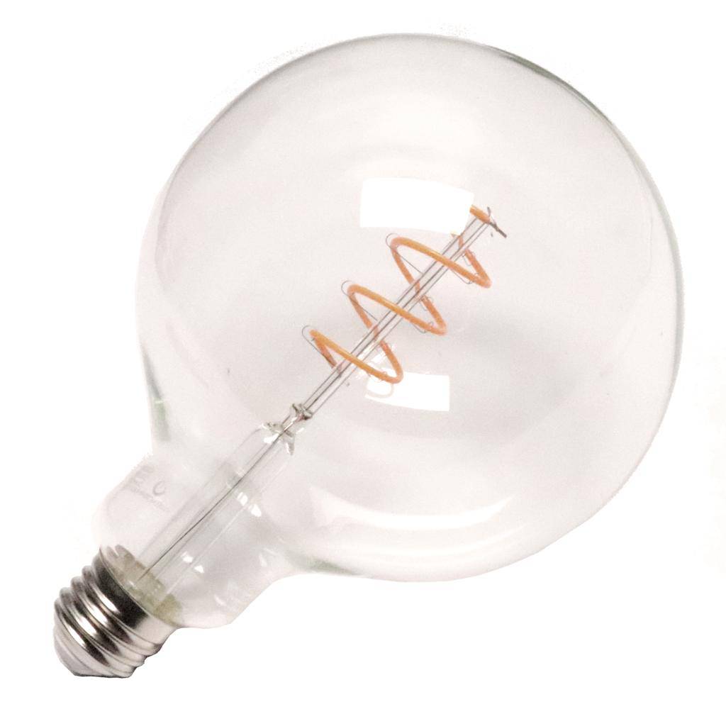 4.5 watt 120 volt G40 Medium Screw Base 2100K Warm White Clear Dimmable LED 1