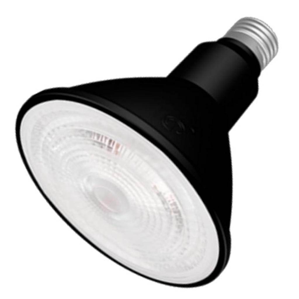 15.5 watt 120 volt PAR38 Medium Screw Base Black 3000K Natural White LED Light Bulb 1