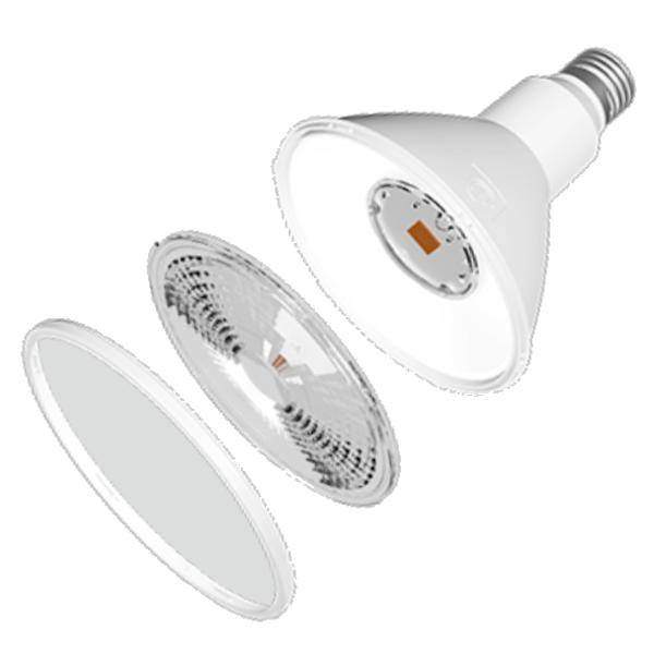 15.5 watt 120/277 volt PAR38 Medium Screw Base 3000K Natural White Swappable Lens Non-Dimmable Flood LED 3
