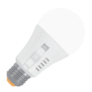 9 watt 120/277 volt A19 Medium Screw Base CCT Selectable LED Light Bulb 1