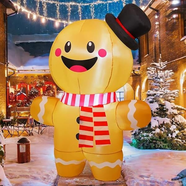 6.2' Gingerbread Man - Christmas Inflatable Lawn Decoration 2