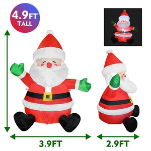 5' Tall Sitting Santa Clause Christmas Inflatable Lawn Decoration 3